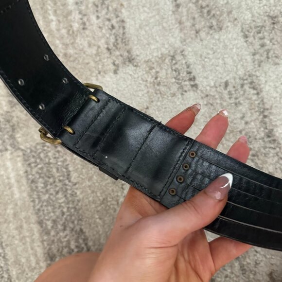 Alaïa Paris Black Leather Waist Belt - Size 75 (US Small-Medium) Vintage Alaïa P